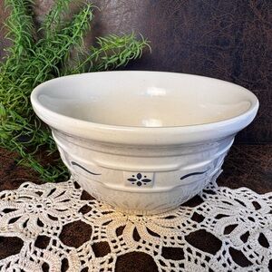 Vintage Longaberger Pottery USA Blue 8” Woven Traditions Mixing Bowl